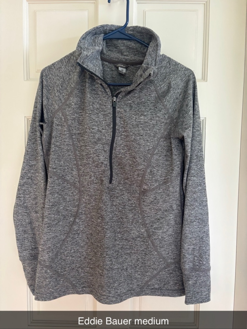 Eddie Bauer Heather Gray Quarter-Zip Pullover